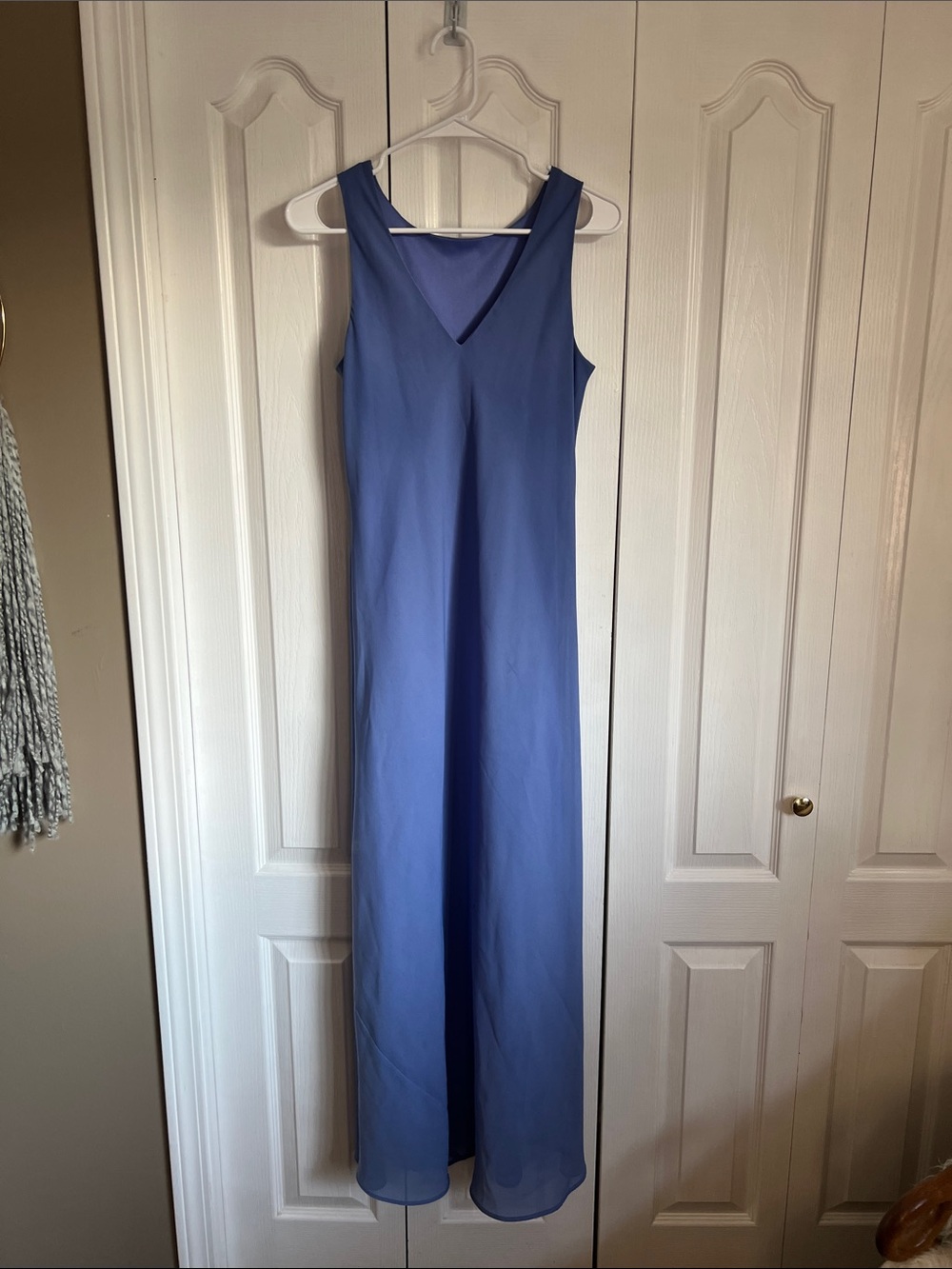 Sleeveless V-Neck Maxi Dress in Periwinkle Blue